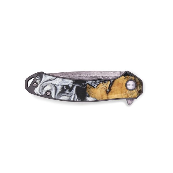 EDC Wood+Resin Pocket Knife - Emiliano (Black & White, 690777) Online Hot Sale