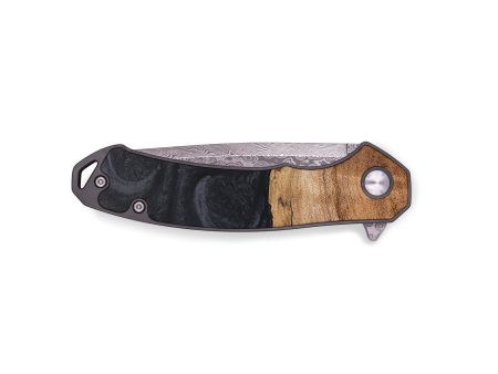 EDC Wood+Resin Pocket Knife - Garrett (Pure Black, 689923) Online