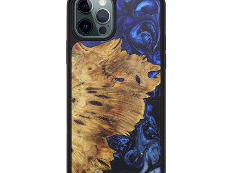 iPhone 12 Pro Max Wood+Resin Phone Case - Messiah (Blue, 690547) Online Hot Sale