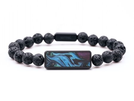 Lava Bead Wood+Resin Bracelet - Tabatha (Blue, 688867) Online Sale