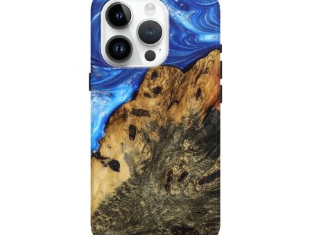 iPhone 15 Pro Wood+Resin Live Edge Phone Case - Amaya (Blue, 689012) Supply