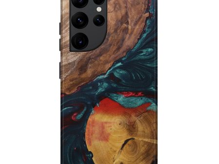 Galaxy S22 Ultra Wood+Resin Live Edge Phone Case - Jazmine (Green, 688561) Sale