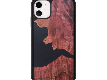 iPhone 11 Wood+Resin Phone Case - Amina (Pure Black, 690565) Hot on Sale