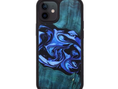 iPhone 12 Wood+Resin Phone Case - Clint (Blue, 688520) Fashion