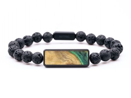 Lava Bead Wood+Resin Bracelet - Simon (Green, 688745) Fashion