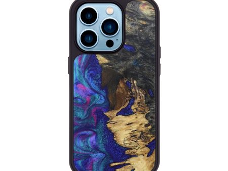 iPhone 14 Pro Wood+Resin Phone Case - Eloise (Purple, 688990) Discount