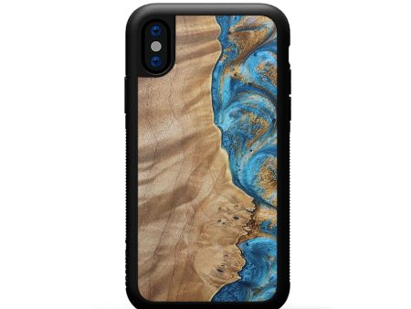 iPhone Xs ResinArt Phone Case - Teresa (Teal & Gold, 691199) Online now