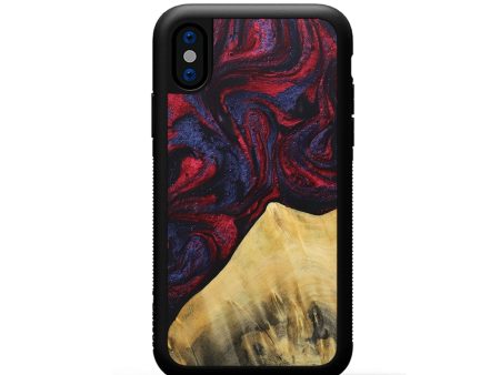 iPhone Xs Wood+Resin Phone Case - Florence (Red, 690693) Hot on Sale