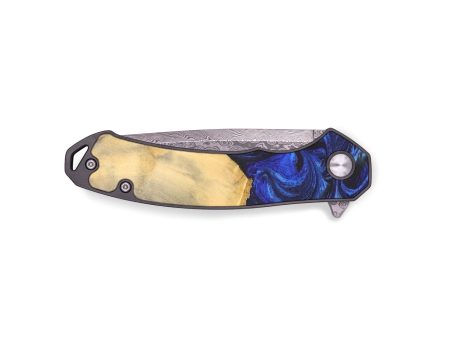 EDC Wood+Resin Pocket Knife - Connie (Blue, 690762) Online Hot Sale