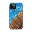 iPhone 12 Pro Wood+Resin Live Edge Phone Case - Blanche (Blue, 688651) Fashion