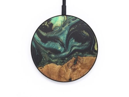 Circle Wood+Resin Wireless Charger - Brantley (Green, 690798) Hot on Sale