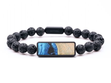 Lava Bead Wood+Resin Bracelet - Therese (Blue, 689053) Fashion