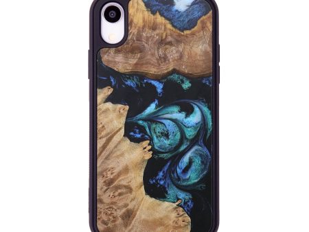 iPhone Xr Wood+Resin Phone Case - Jonah (Blue, 689682) For Cheap