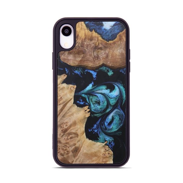 iPhone Xr Wood+Resin Phone Case - Jonah (Blue, 689682) For Cheap