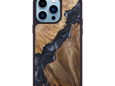 iPhone 14 Pro Max Wood+Resin Phone Case - Marianne (Black & White, 690947) Cheap