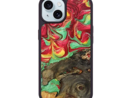 iPhone 15 Wood+Resin Phone Case - Lester (Reggae, 689394) Online Sale