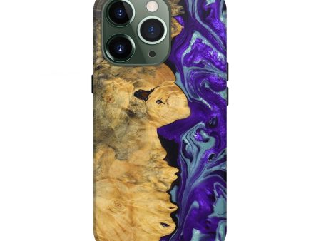 iPhone 13 Pro Wood+Resin Live Edge Phone Case - Nina (Purple, 690716) Cheap