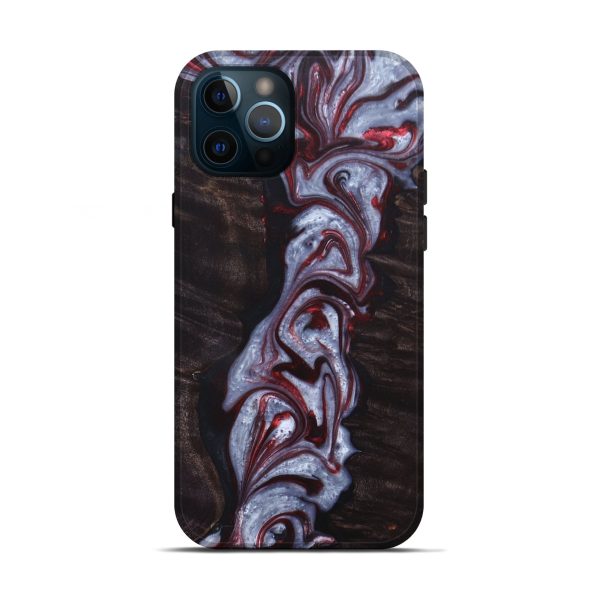 iPhone 12 Pro Wood+Resin Live Edge Phone Case - Hudson (Red, 691008) Cheap