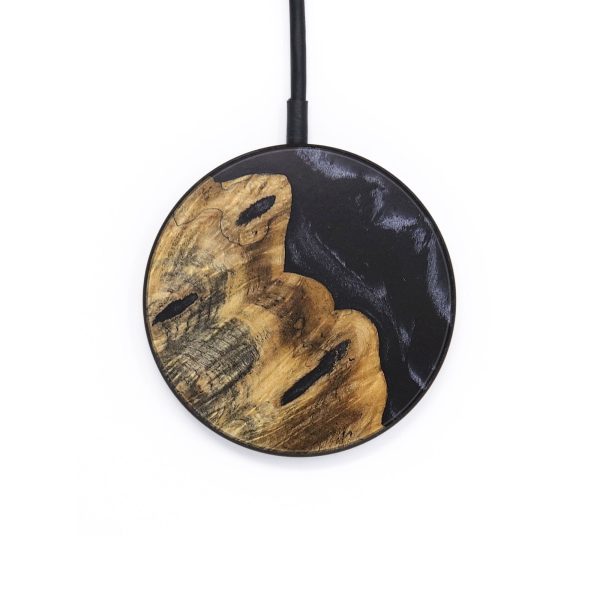 Circle Wood+Resin Wireless Charger - Cade (Pure Black, 690811) Sale