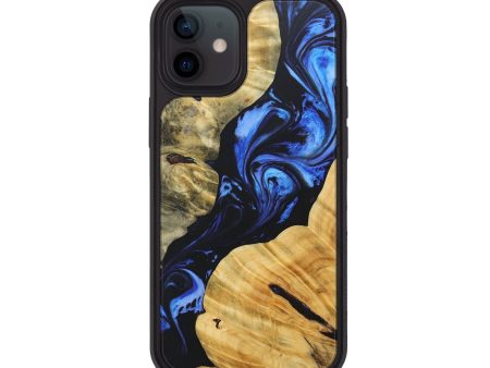 iPhone 12 Wood+Resin Phone Case - Kimberly (Blue, 688518) Discount