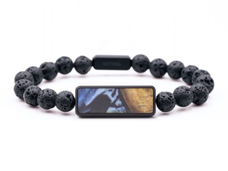 Lava Bead Wood+Resin Bracelet - Sydney (Blue, 690485) Online Hot Sale