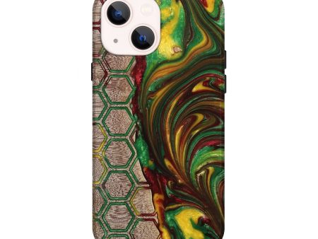 iPhone 14 Wood+Resin Live Edge Phone Case - Paxton (Reggae, 689492) Hot on Sale