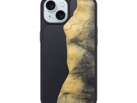 iPhone 15 Wood+Resin Phone Case - Hilda (Pure Black, 690567) Discount