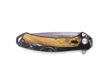 EDC Wood+Resin Pocket Knife - Finn (Black & White, 690771) on Sale