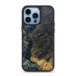 iPhone 14 Pro Max Wood+Resin Phone Case - Hunter (Teal & Gold, 690872) For Cheap