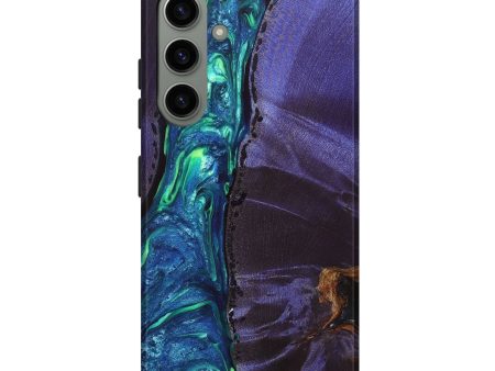 Galaxy S24 Plus Wood+Resin Live Edge Phone Case - Declan (Blue, 689784) For Sale