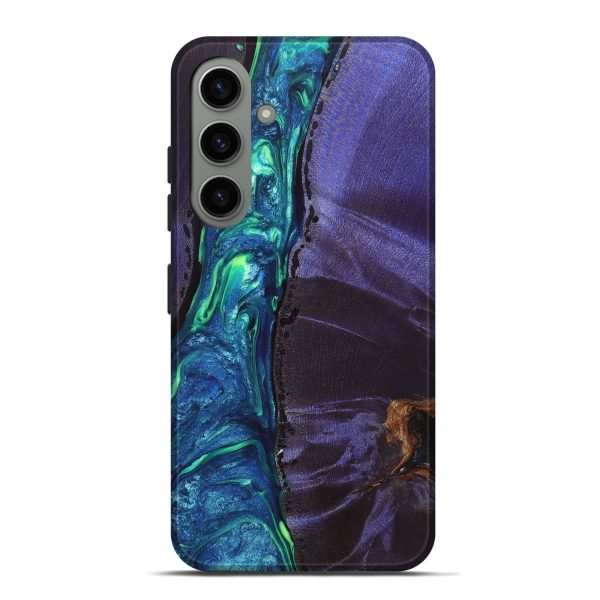 Galaxy S24 Plus Wood+Resin Live Edge Phone Case - Declan (Blue, 689784) For Sale