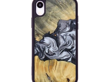 iPhone Xr Wood+Resin Phone Case - Clayton (Black & White, 690968) For Discount