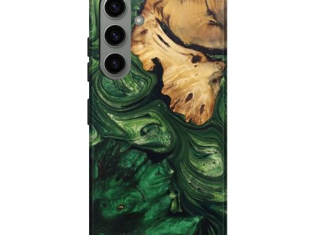 Galaxy S24 Plus Wood+Resin Live Edge Phone Case - Braden (Green, 688642) Discount