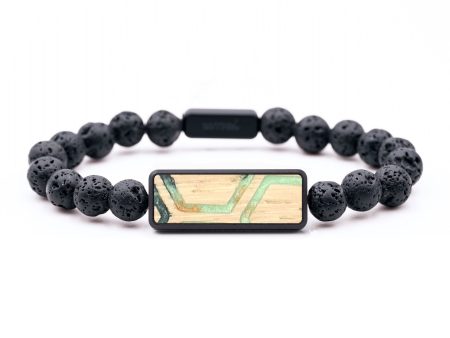 Lava Bead Wood+Resin Bracelet - Rex (Pattern, 690030) Online Sale