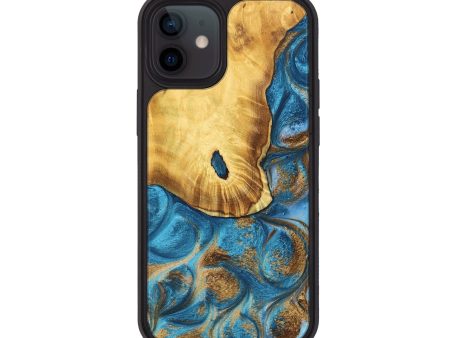 iPhone 12 ResinArt Phone Case - Yahir (Teal & Gold, 691200) For Cheap