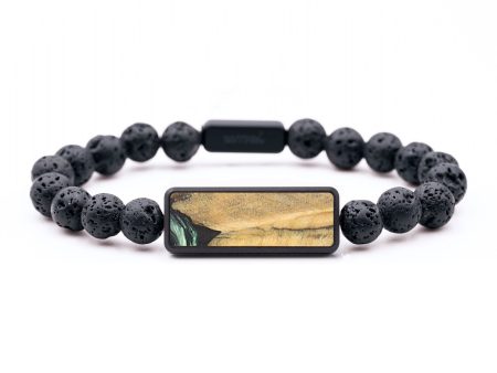 Lava Bead Wood+Resin Bracelet - Steve (Green, 689156) Sale