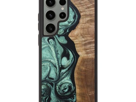 Galaxy S23 Ultra Wood+Resin Phone Case - Gianni (Green, 690672) Online Hot Sale