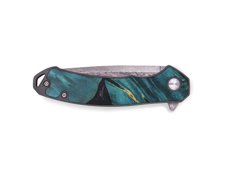 EDC Wood+Resin Pocket Knife - Cheyenne (Pure Black, 690753) Fashion