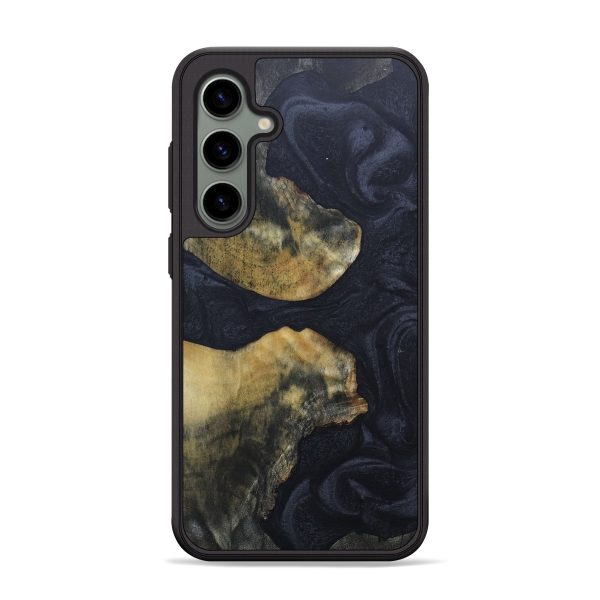 Galaxy S24 Plus Wood+Resin Phone Case - Hugh (Pure Black, 688914) Sale