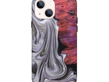 iPhone 13 Wood+Resin Live Edge Phone Case - Reed (Black & White, 690729) Hot on Sale