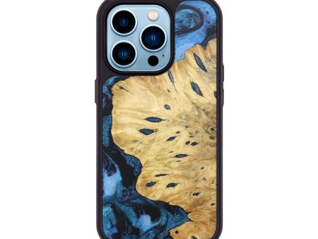 iPhone 14 Pro Wood+Resin Phone Case - Marcus (Blue, 689693) Fashion