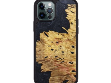 iPhone 12 Pro Wood+Resin Phone Case - Finnegan (Pure Black, 689326) Supply