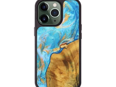 iPhone 13 Pro ResinArt Phone Case - Vera (Teal & Gold, 691181) on Sale