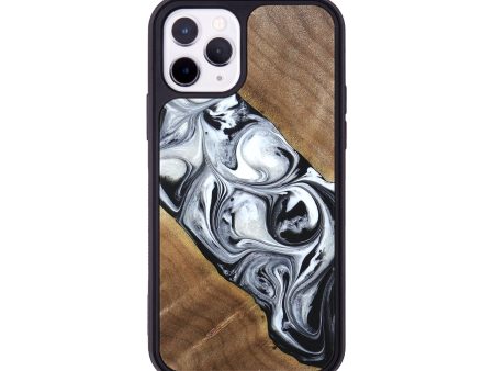 iPhone 11 Pro Wood+Resin Phone Case - Linda (Black & White, 690955) Online now