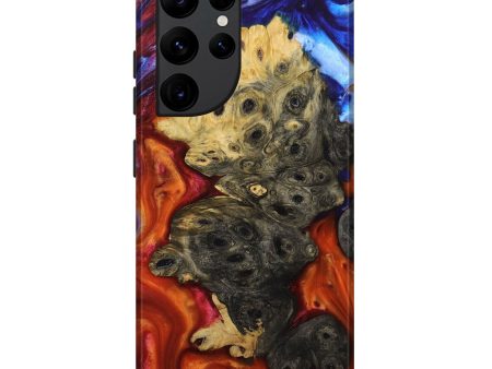 Galaxy S22 Ultra Wood+Resin Live Edge Phone Case - Keisha (Fire & Ice, 693336) on Sale