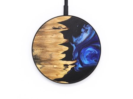 Circle Wood+Resin Wireless Charger - Zachary (Blue, 690851) Online Hot Sale