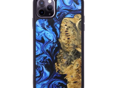 iPhone 11 Pro Max Wood+Resin Phone Case - Brooks (Blue, 688516) Fashion