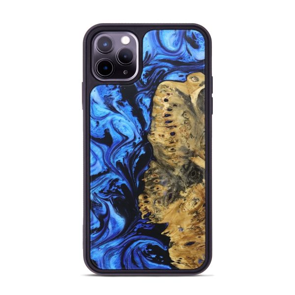 iPhone 11 Pro Max Wood+Resin Phone Case - Brooks (Blue, 688516) Fashion