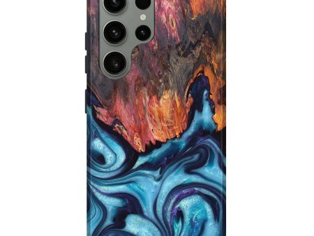 Galaxy S23 Ultra Wood+Resin Live Edge Phone Case - Lynn (Blue, 688607) Sale