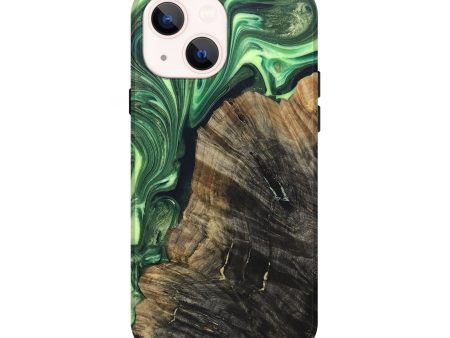 iPhone 14 Wood+Resin Live Edge Phone Case - Legend (Green, 690308) Supply